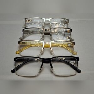 Open Box/ NIB 4-Pack of Multi-Color Reading Glasses/ Mens Womens Unisex/ + 5.00